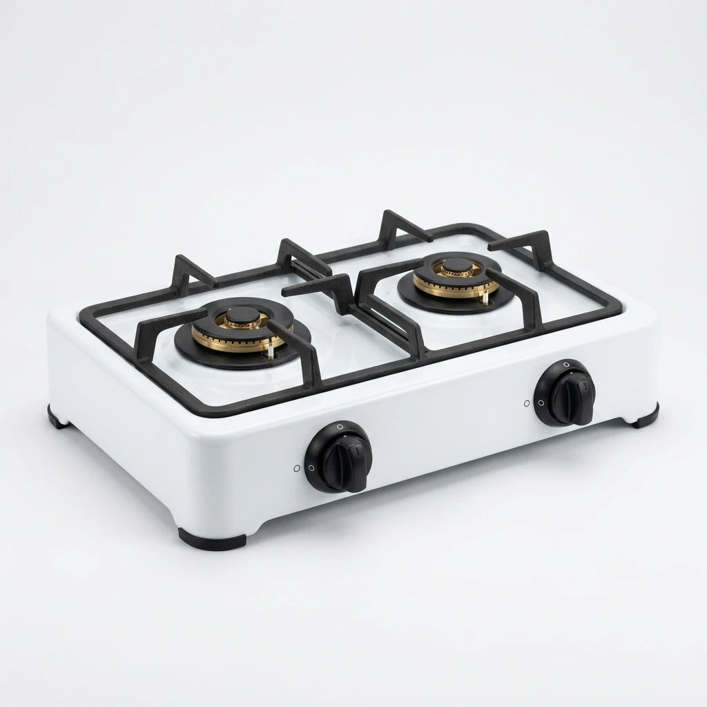 Ruifen 2-Burner Enamel Panel Gas Stove - Economy African Market Edition