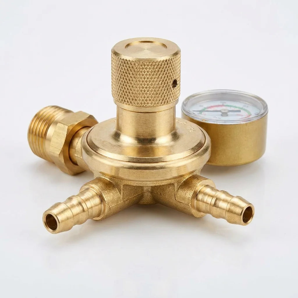 Ruifen Brass LPG Gas Regulator - Adjustable Low Pressure 28mbar