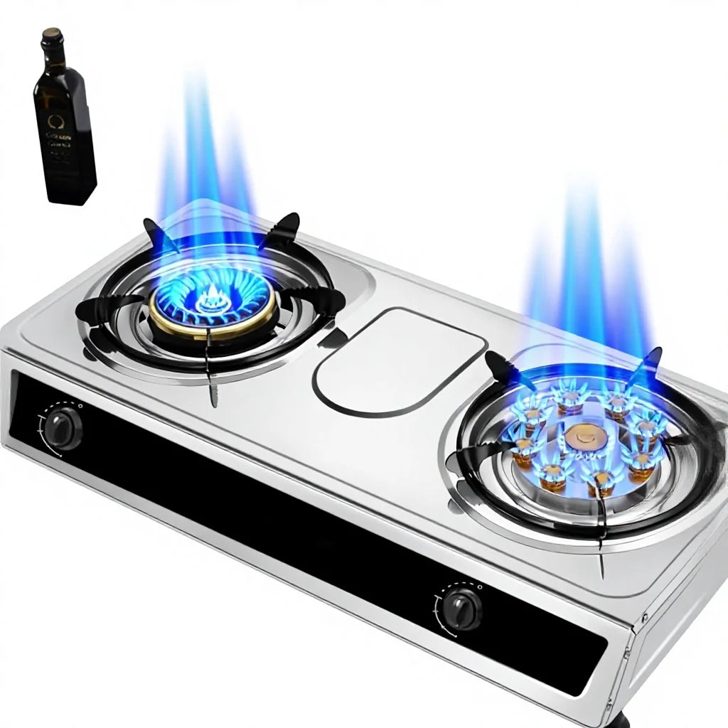 Ruifen 2-Burner Stainless Steel LPG Gas Stove - B2B Export Wholesale Edition